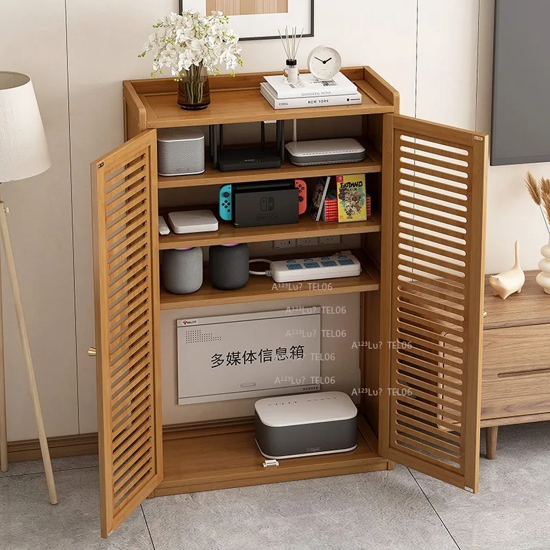 Multimedia Distribution Box with Cover - Network Cabinet for Modem, Router, Switch, Living Room & Office Cable Management