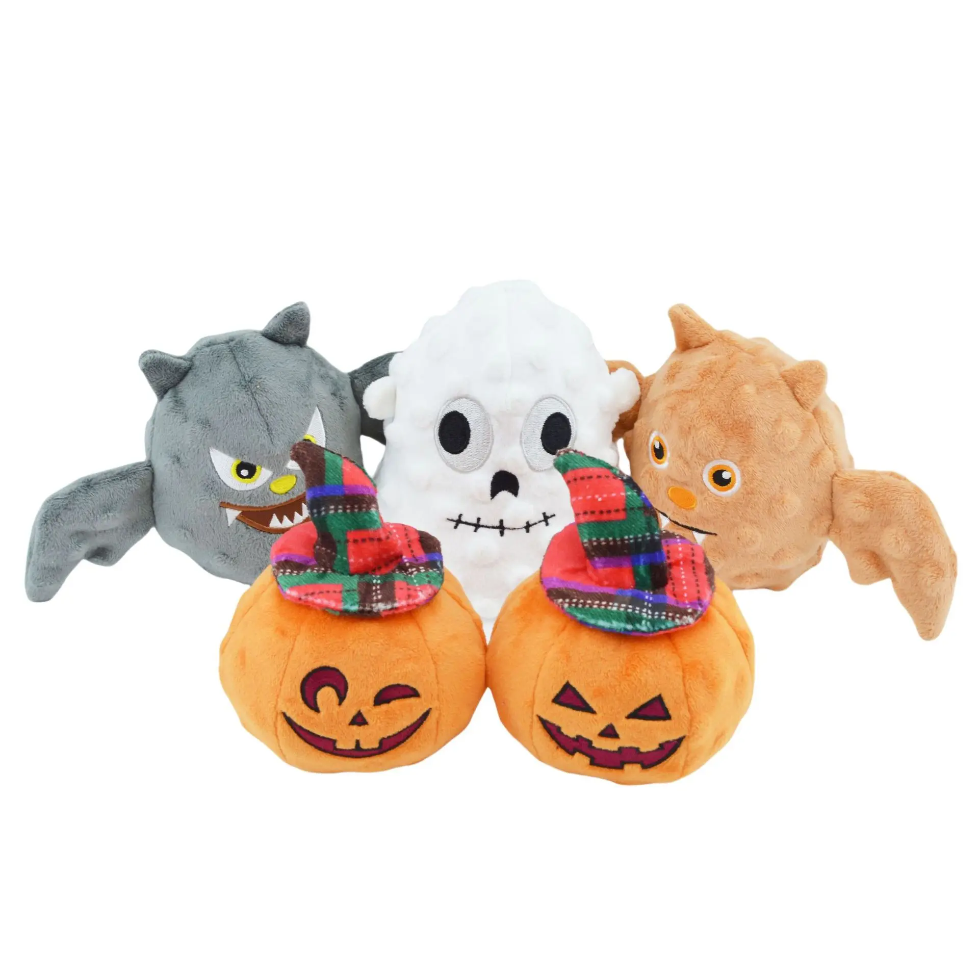 2024 Cross-border New Halloween Dog Toy Grey Bat Squeaky Bite Resistant Sound Holiday Pets