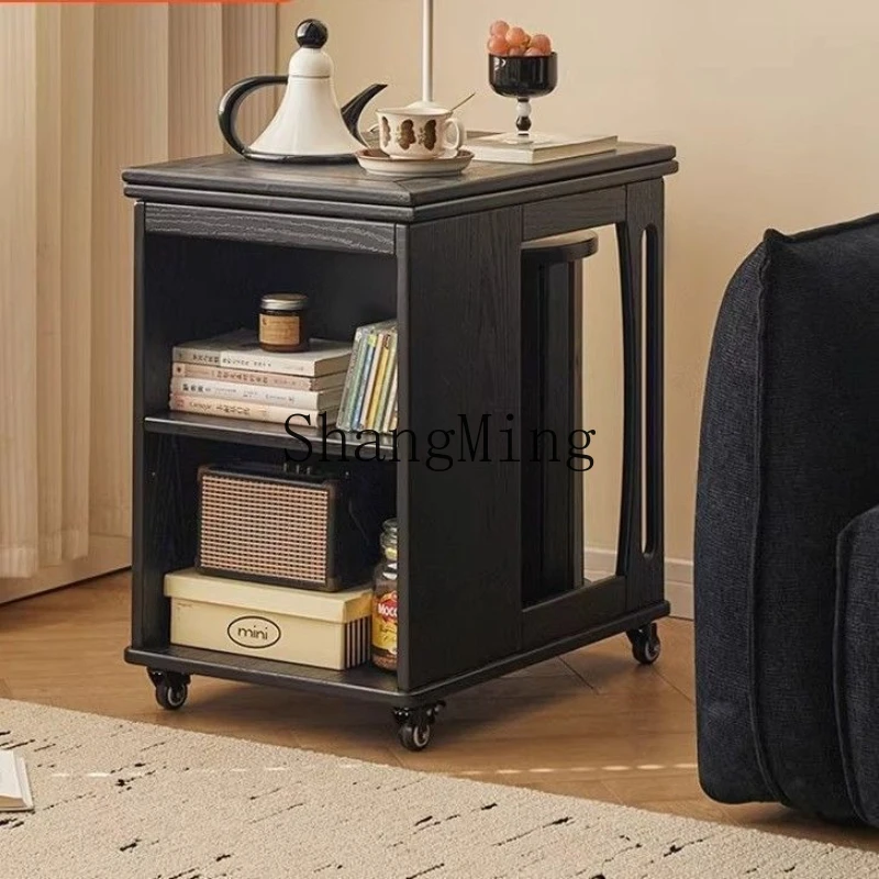 

ZYY solid wood movable deformation integrated coffee table combination table and chair folding dining table living room storage