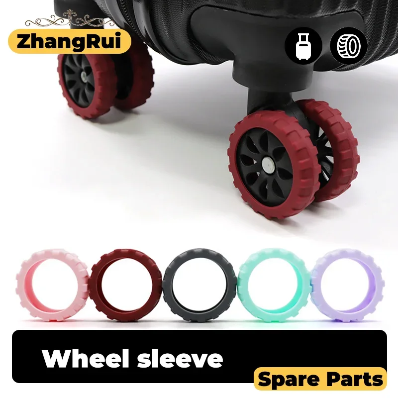 8Pcs Thicken Texture Silicone Wheels Protector Travel Luggage Caster Shoes Reduce Noise Wheels Guard Cover Luggage Accessories