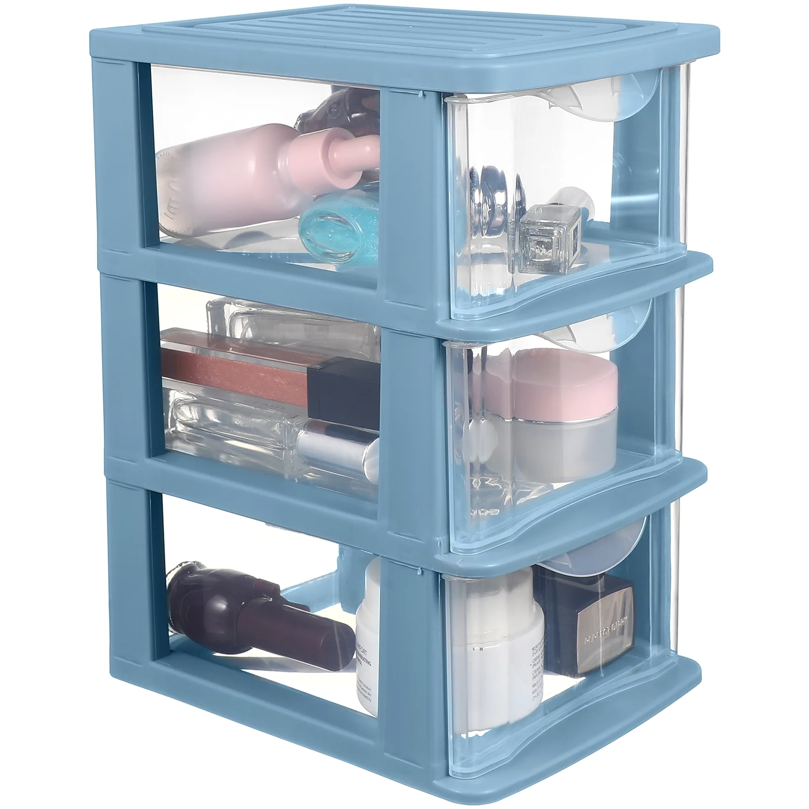 Shelf Storage Box Drawer Plastic Small Drawers Desk Container for Stationery Blue Organizer Pp Drawer-type Closet