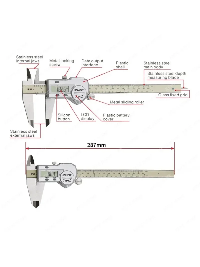 200 mm 0.01 mm Digital Caliper Electronic Stainless Steel Vernier Caliper Micrometer Paquimetro Digital