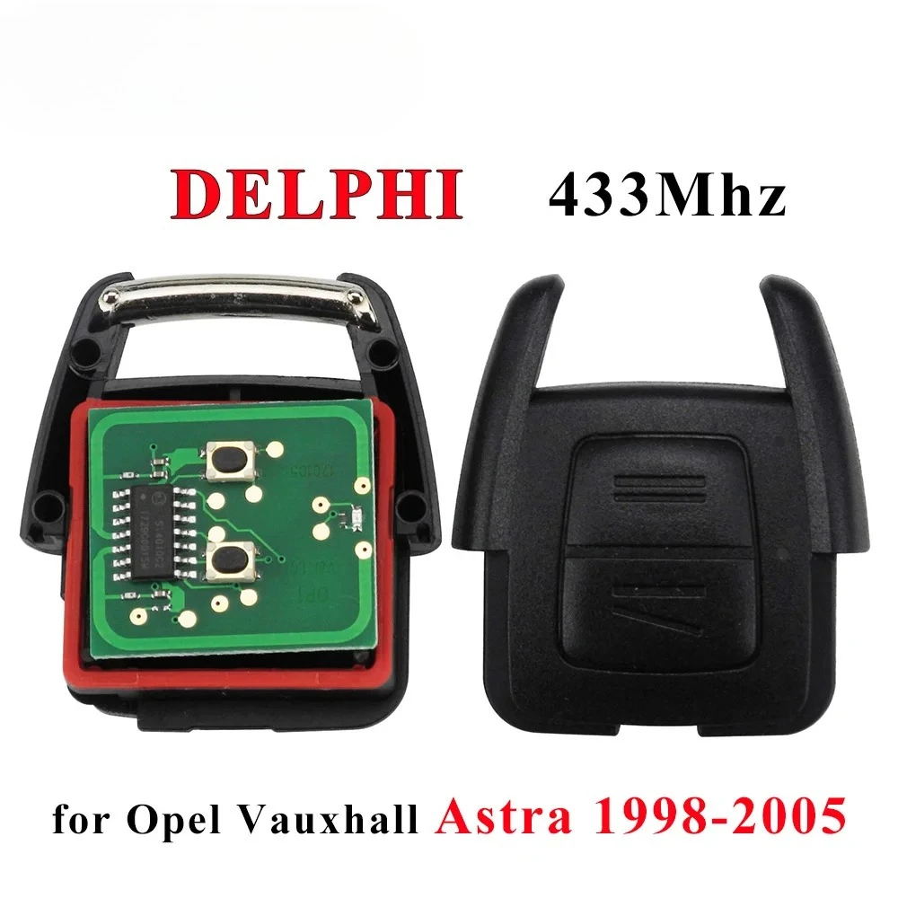 

2 Buttons 433Mhz Fob Remote Car Key For Opel DELPHI Vauxhall Astra 1998-2005 No Chip Control