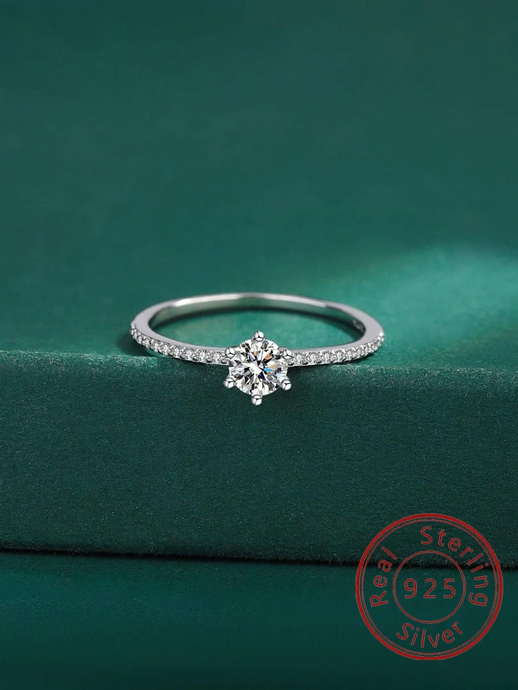 

925 Sterling Silver Classic Gorgeous Shiny Zircon Single Ring For Women Anniversary Wedding Party Daily Wear Luxury Fine Jewelry