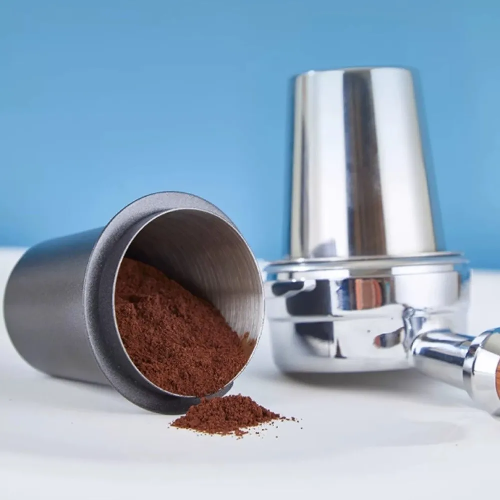 51mm Coffee Dosing Cup For Espresso Machine 304 Stainless Steel Sniffing Cup Black Silver Portafilter Grinder Accessory Tool