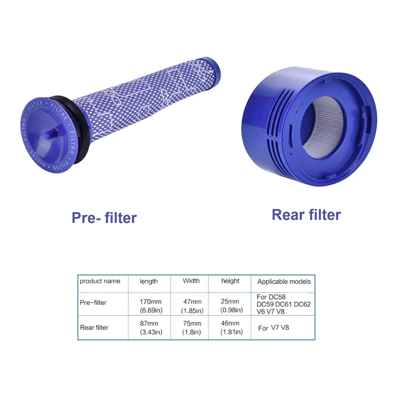 Ersatz filter für Dyson v7 v8 Staubsauger teile und Zubehör ersetzt