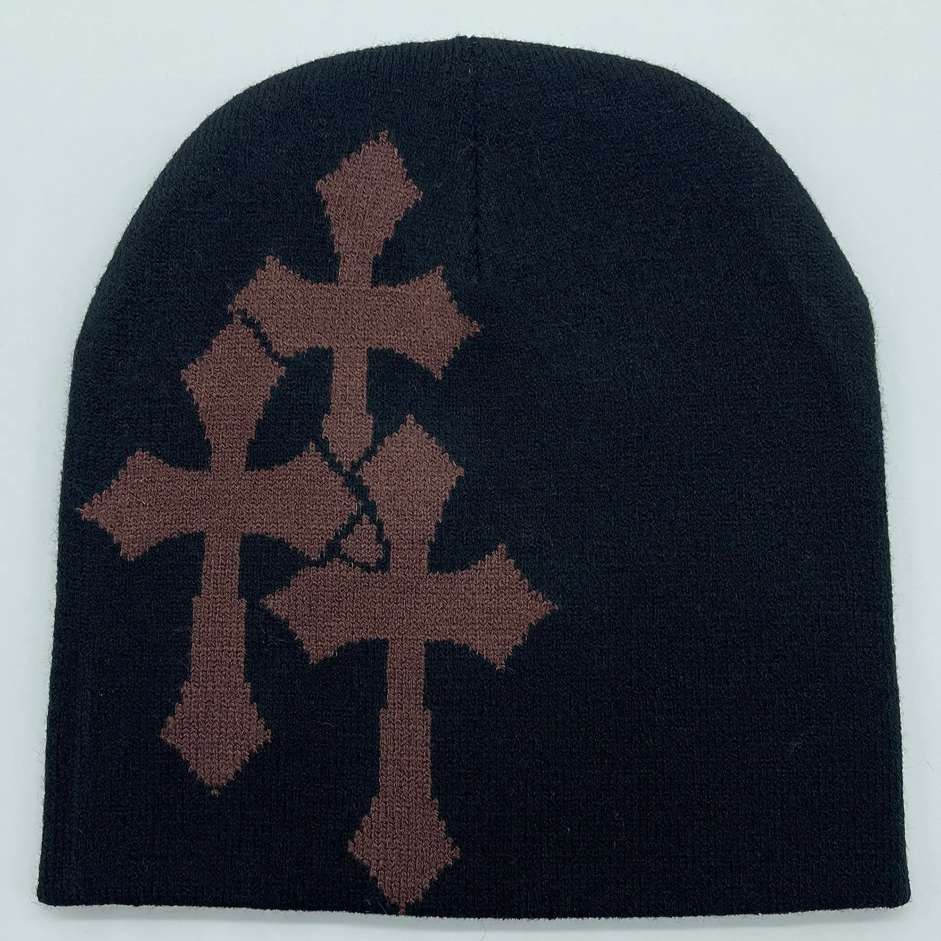 Gorro de lana de punto Popular para deportes al aire libre, gorro cruzado de Hip-hop, gorros de calle sin ala, cálido