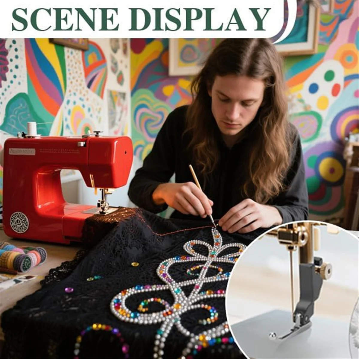 

SSR P369 Bead Sequin Presser Foot, Wedding Dress Bead Fabric Sewing Machine Accessories, Bead Sewing Foot