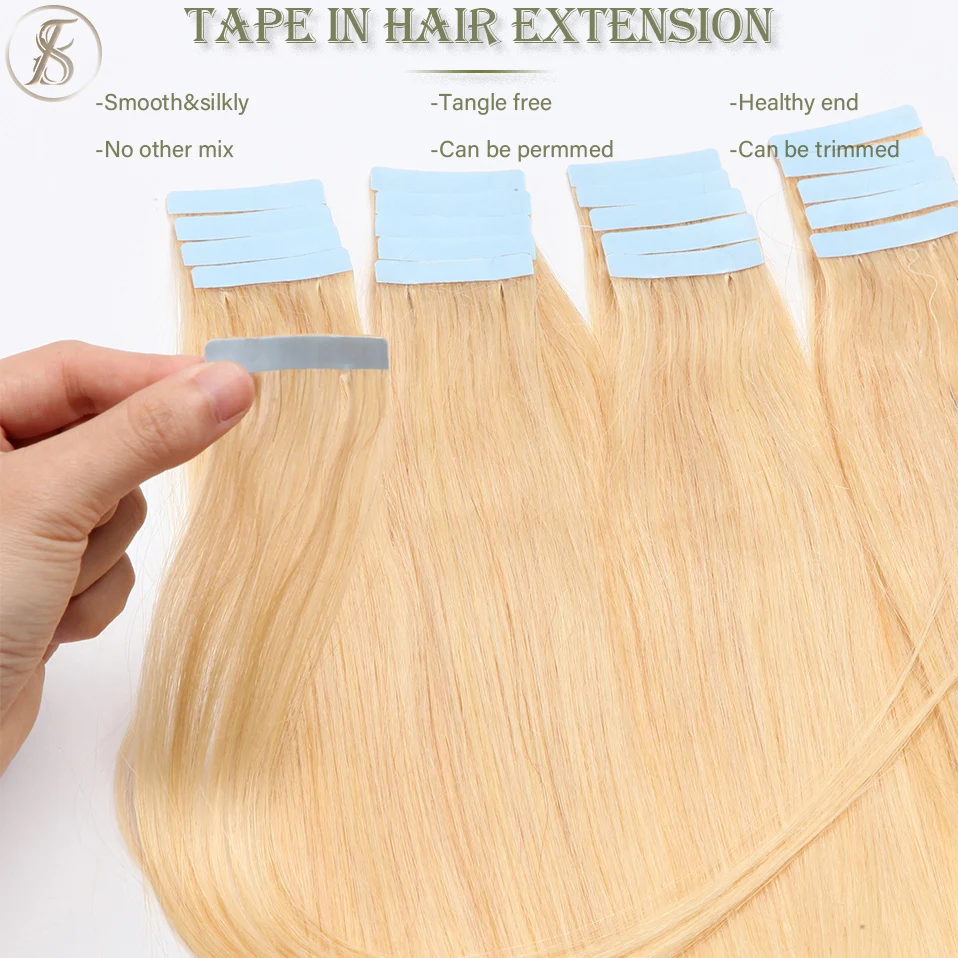 TESS Tape In Human Hair Extensions 2.5g/pc Natural Hair Extensions Hair Brown Adhesive Skin Weft Double Side Seamless Invisible