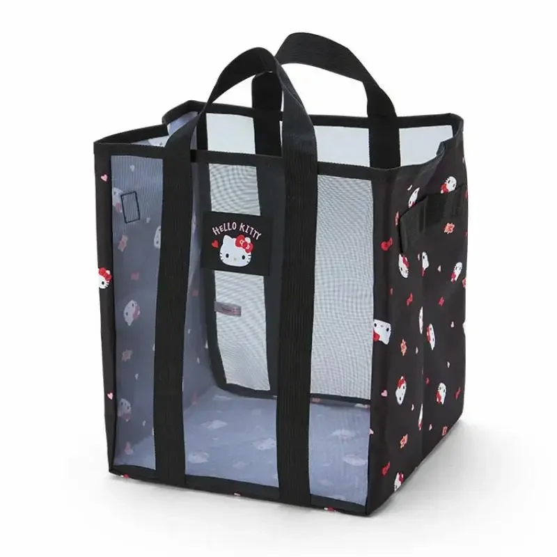 حقيبة مستحضرات التجميل Hello Kittys حقيبة حمل شبكية كرتونية حقيبة My Melody Fold Leisure المحمولة حقائب تخزين الشاطئ الخفيفة للغاية للمرأة