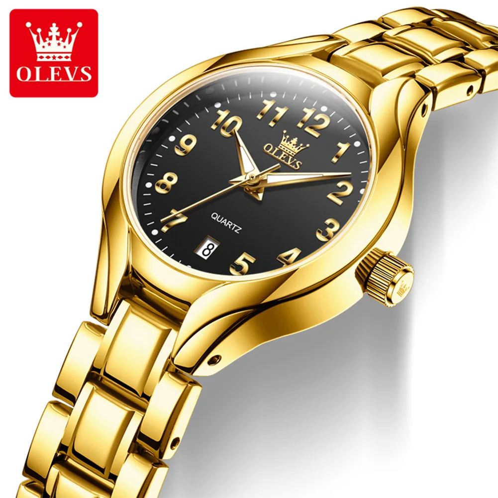 

OLEVS Brand Original Quartz Watches Ladies Waterproof Stainless Steel Luxury Woman Wristwatch Fashion Gold Watch Reloj Hombre