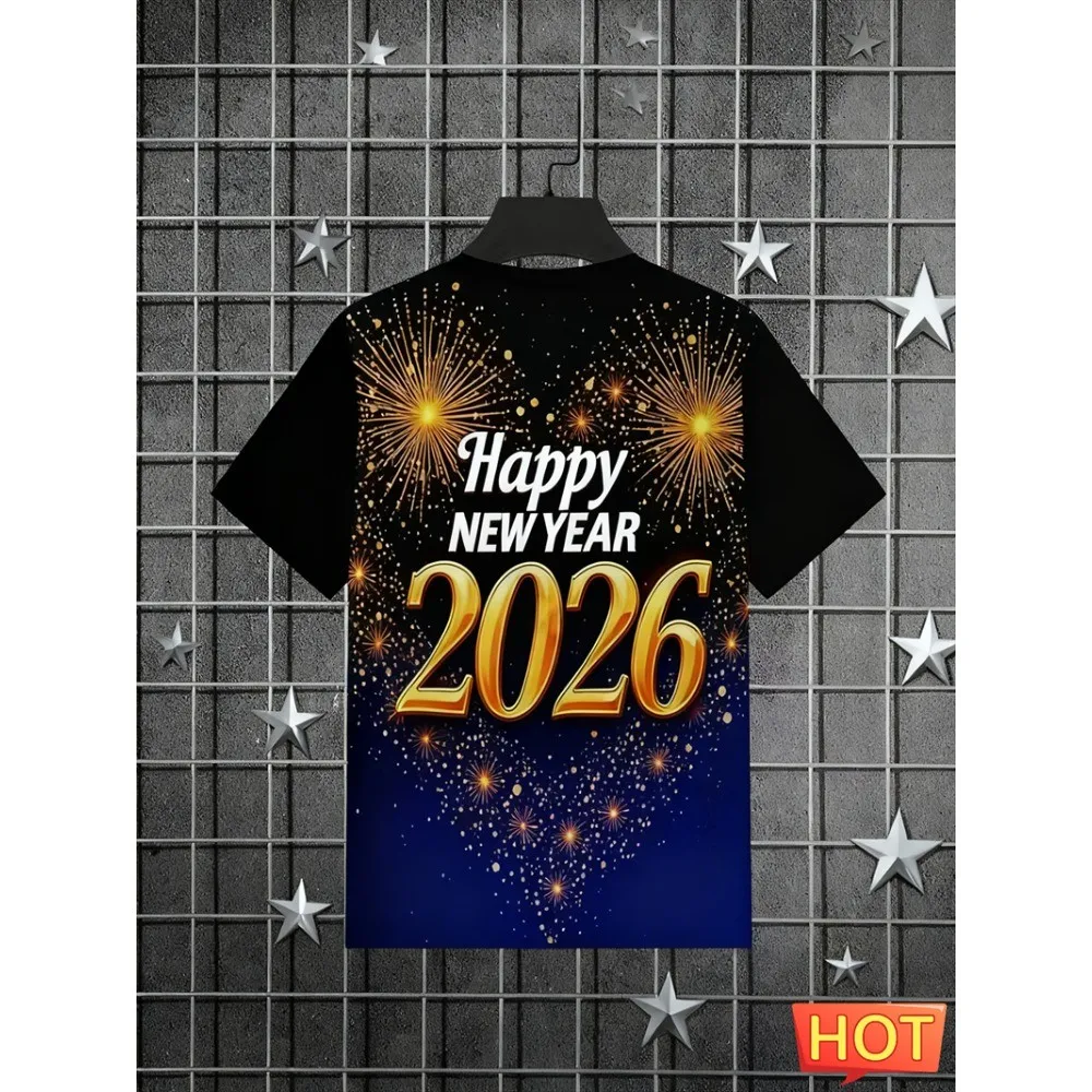 T-shirtFashionTrendMen's and Women's Round NeckPrinted T-shirt Casual