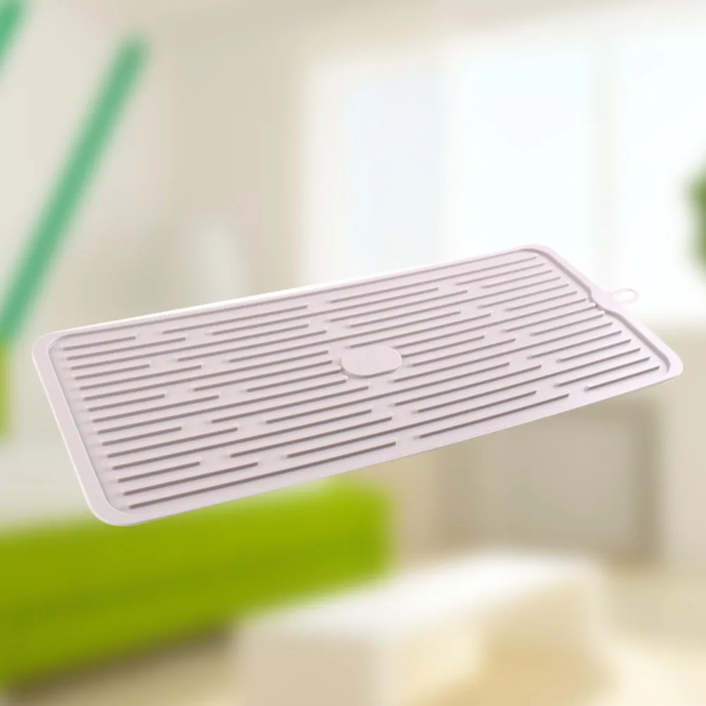 

Силиконовый коврик для сушки посуды 44,5x20x0,5 см, сверхпрочный, с глубокими каналами для циркуляции воздуха, теплый серый