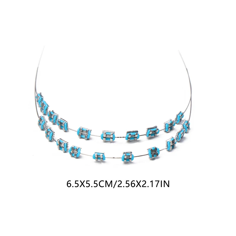 2 stuks haak tijdelijke tanddecoratie met metalen draden metalen beugel orthodontische ligatuur banden tandheelkundige decoraties