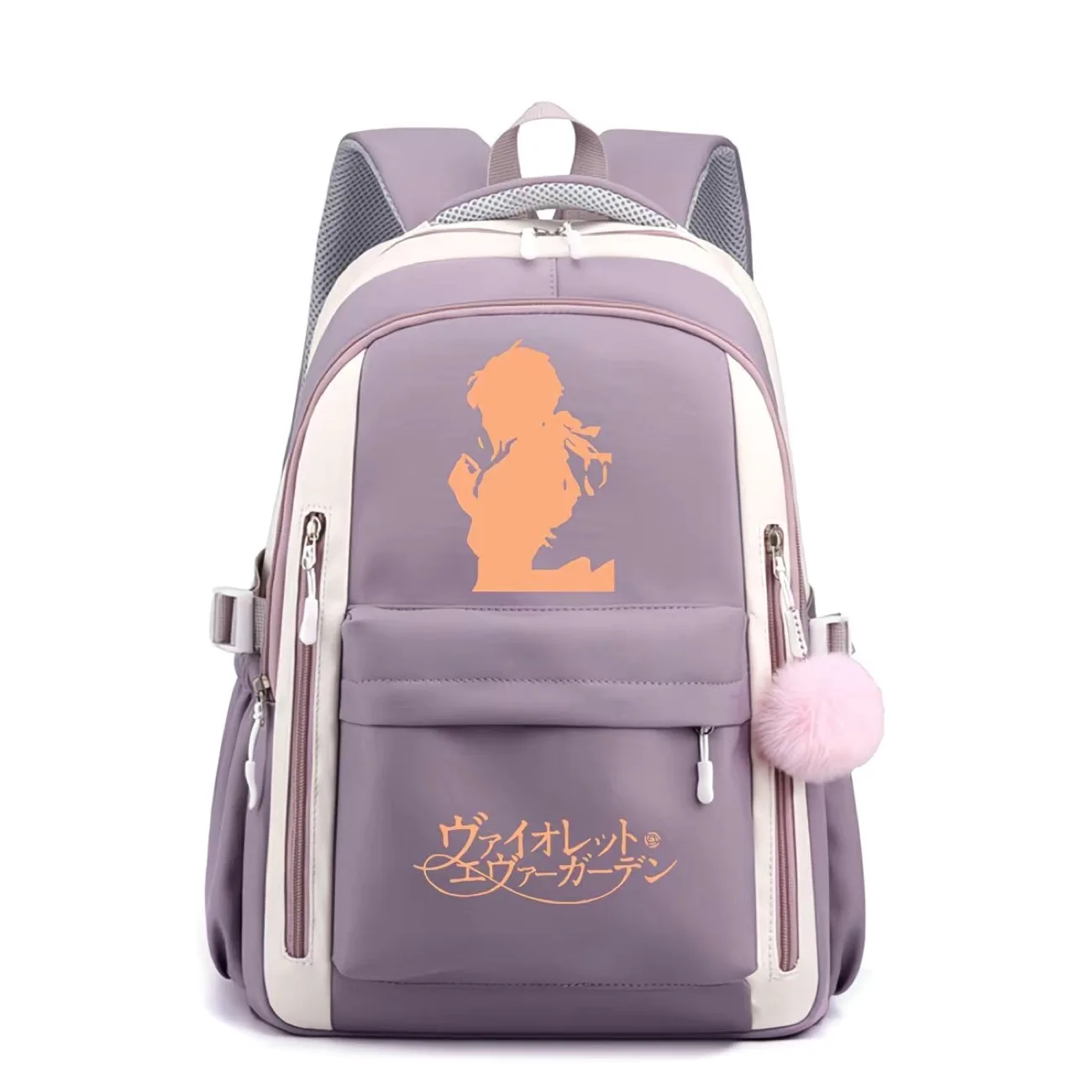 Anime Violet Evergarden Backpack Fashion Cartoon Print Student Schoolbag Teenage Large Capacity Travel Spine Protection Backpack