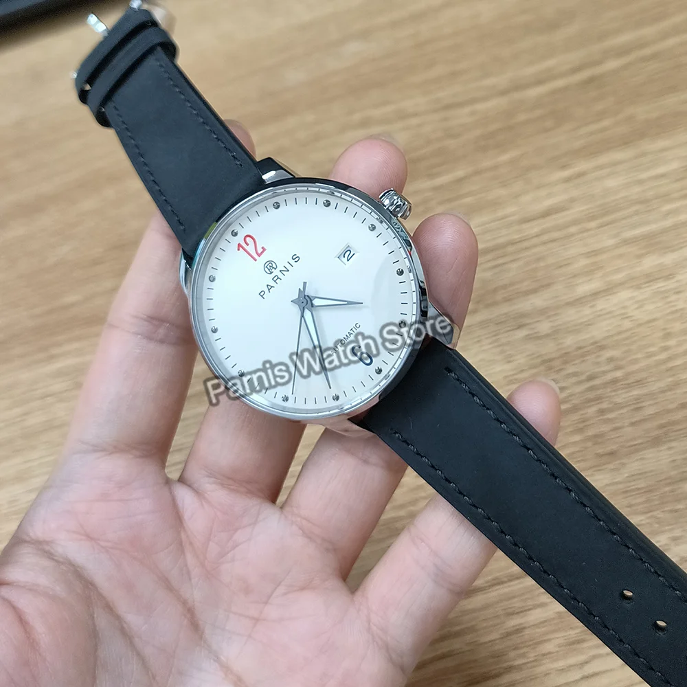 Parnis 42mm Sapphire Crystal NH35 Automatic Men's Watch Beige Color Dial Stainless Steel Case 2025 Year