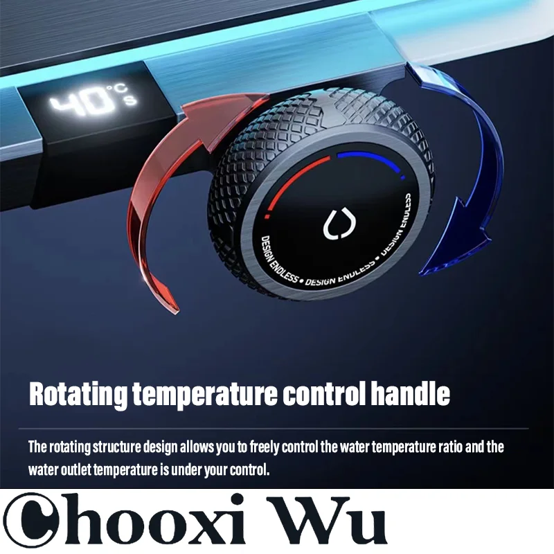 CHOOXIWU-set doccia da bagno con display digitale, display digitale intelligente, generazione di energia idroelettrica