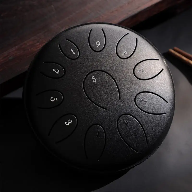 Tambour de Pluie pour l'Extérieur, Tambour de Méditation Portable, Mini Tambours à Langue en Acier, Instruments de Guérison Sonore