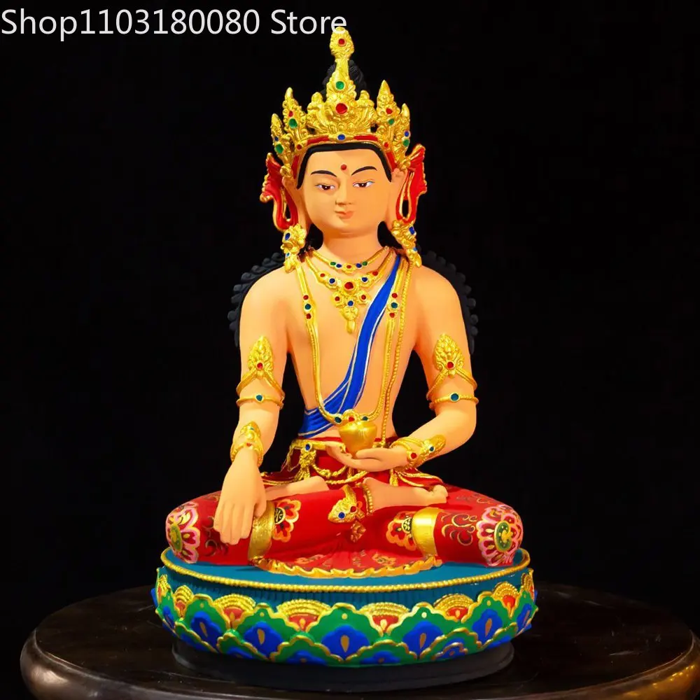 

34cm Copper Painting 14th to the 16th century Sakyamuni Buddha of Mongolia statue sculpture