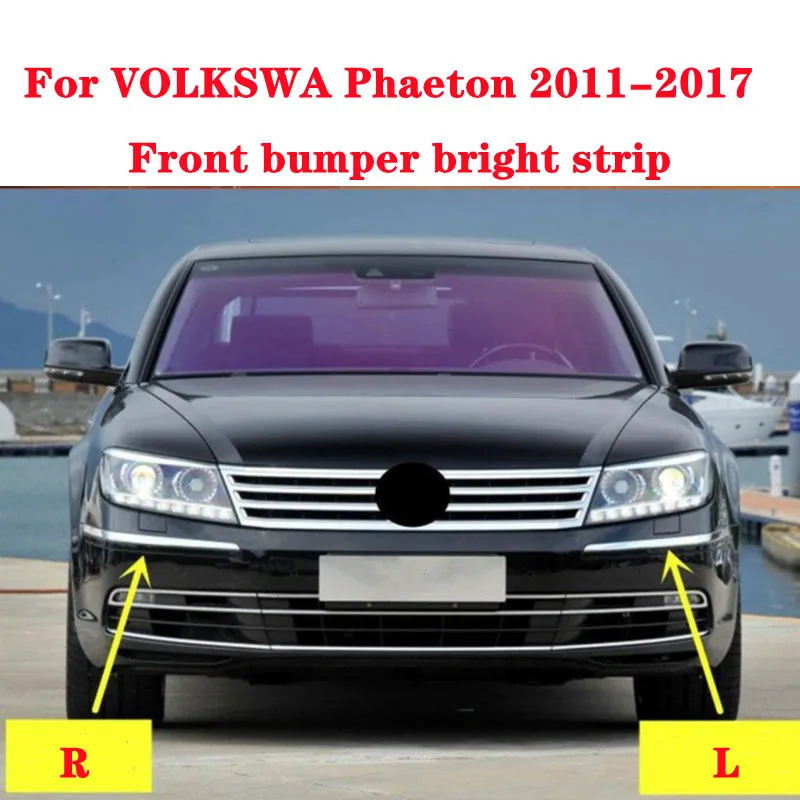 Front Bumper Bright Strip Chrome Trim Strip For VOLKSWA Phaeton 2011-2017