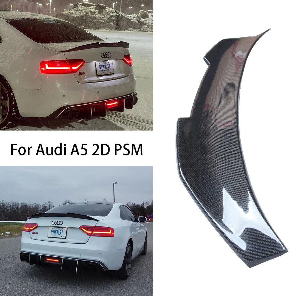 

For AUDI A5 B8 B8.5 2Door Coupe 8T3 PSM Style Carbon fiber Rear Spoiler Trunk wing 2007-2017