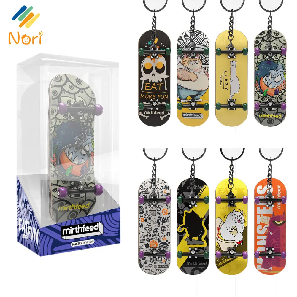 Nori breites Brett aus Holz, Skateboard mit Schlüsselanhänger, professionelles Griffbrett, Spielzeug, Geschenke für Kinder