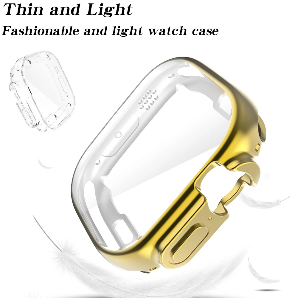 Cover For Apple Watch Ultra Case 49mm 45mm 41mm 42/38mm 44mm 40mm TPU Bumper Screen Protector iWatch Case 8 7 6 5 4 3 SE 2 1