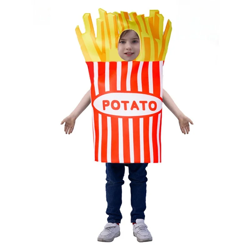 أزياء تنكرية جديدة لعيد الهالوين، ملابس لعب الأدوار على شكل البطاطس المقلية، زي تقليدي للعروض المسرحية والحفلات التنكرية #3