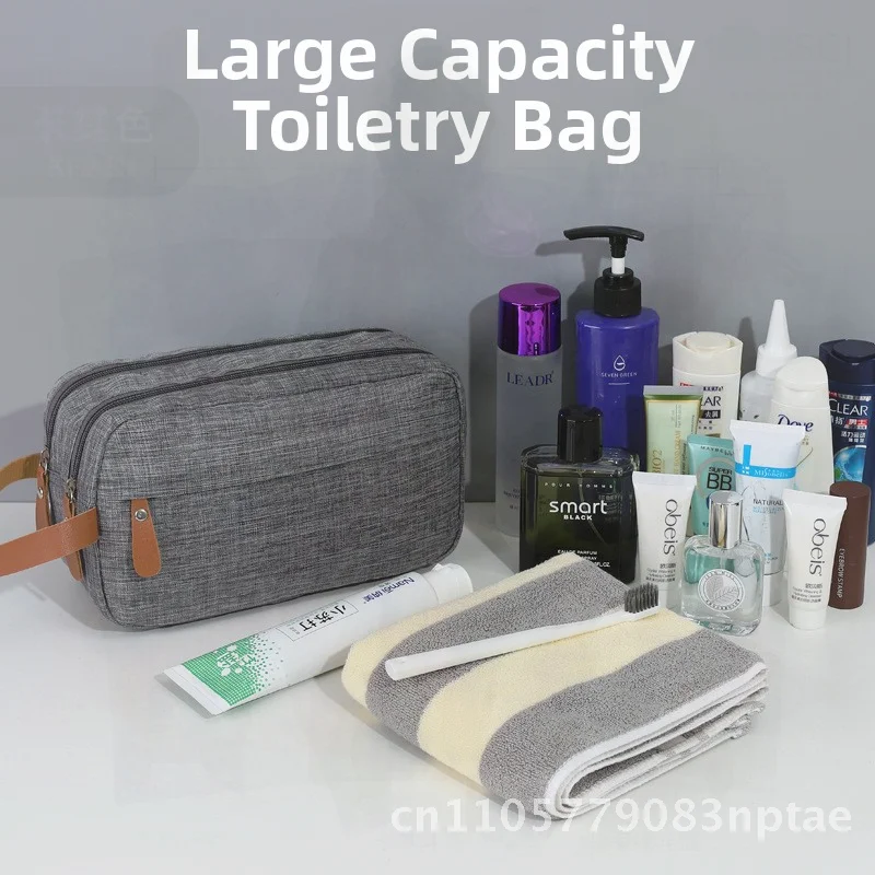 Unisex Large Capacity Travel Storage Bag Portable Cosmetic Toiletry Bag Urban Minimalist Oxford Cloth Gray Black Navy Blue