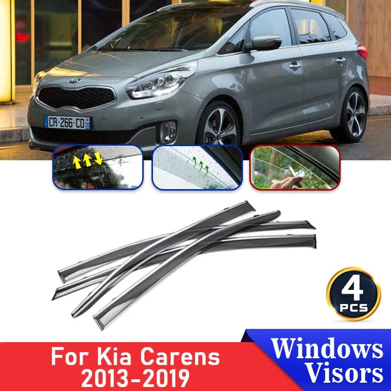 

Deflectors For Kia Carens 3 Rondo 2013 2014 2015 2016 2017 2018 2019 Windshield Car Side Window Visors Trim Rain Eyebrow Guard