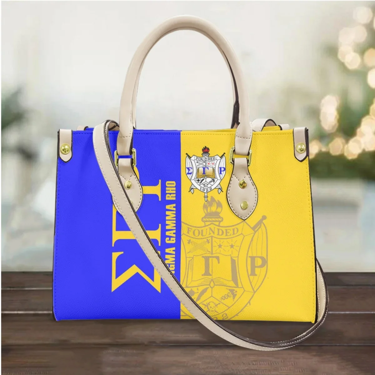 Nieuwe Hoge Kwaliteit Dames Handtassen Bakken Luxe Sigma Gamma Rho Print Top Handvat Pu Lederen Crossbody Tas Voor Woon-Werkfeest