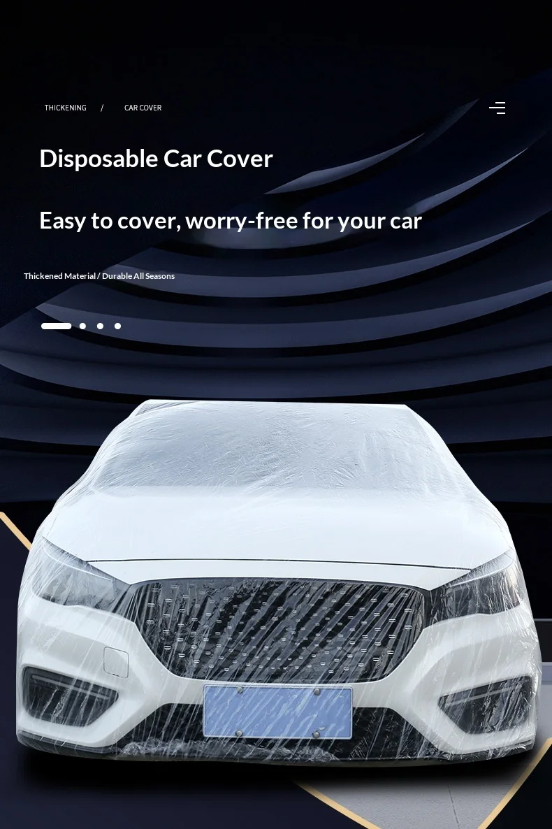 All-Weather Disposable PE Car Cover – Indoor/Outdoor Dust & Rain Protection — detail 1