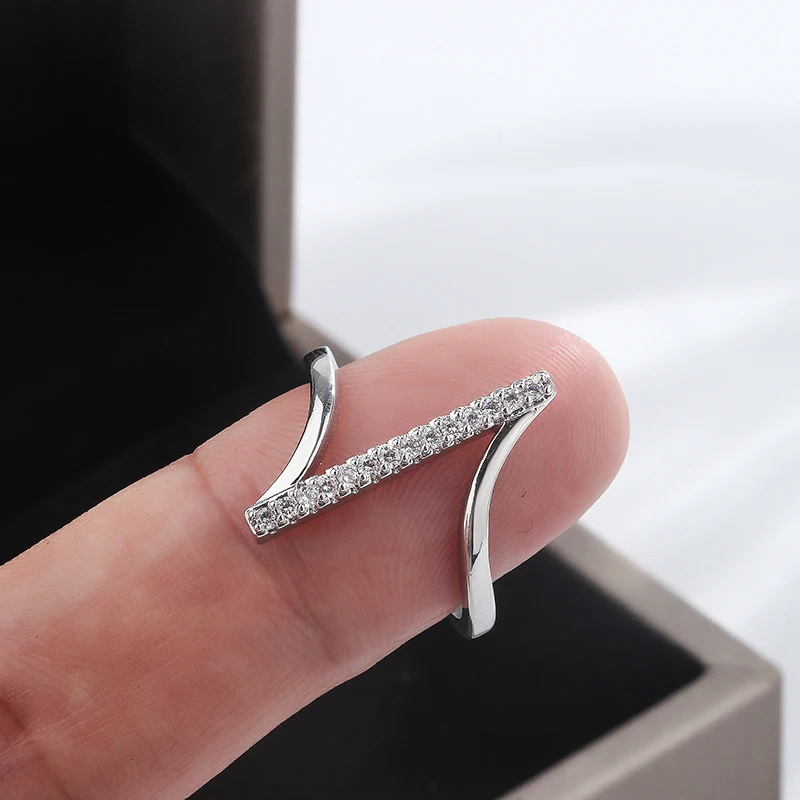 Women's Simple 925 Silver Plated Geometric Line Ring