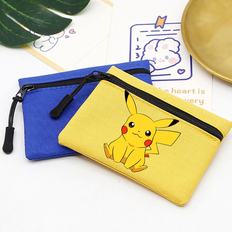 Porte-monnaie pour garçon, mini portefeuille à fermeture éclair mignon, motif Pokémon, portable, pour ranger l'argent, les pièces de monnaie, les cartes, collection de sacs à monnaie, sacs cadeaux pour bijoux