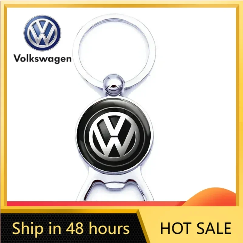 

For VW New Bottle Opener Key Chain Rings Car Emblem Keyrings Pendant for Volkswagen Passat Tiguan Scirocco Sharan Sagitar Lavida