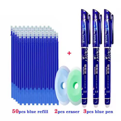 55pcs/lot Erasable Gel Pen 0.5mm Refill Rod Magic Ink Erasable Pen Washable Handle Office School Writing Tools Kawaii Stationery - Image 8