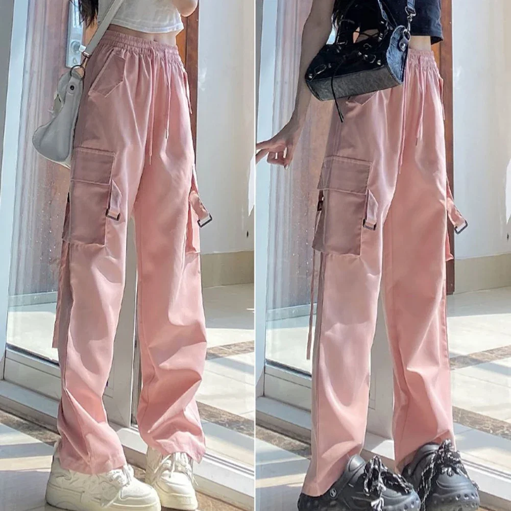 Y2K Cargo Pants Women Streetwear Oversized Wide Leg Sweatpants Harajuku Big Pockets Joggers Bf High Waist Baggy Sports Trousers