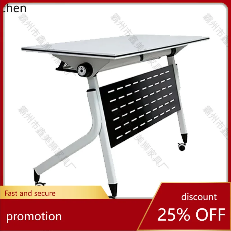 

Hxl training table and chair set - double office bench desk, foldable training conference table