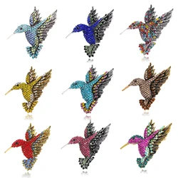 High-end exquisite sparkling rhinestone hummingbird brooches, animal bird clothing  corsage pins, bags accessories, jewelry gift