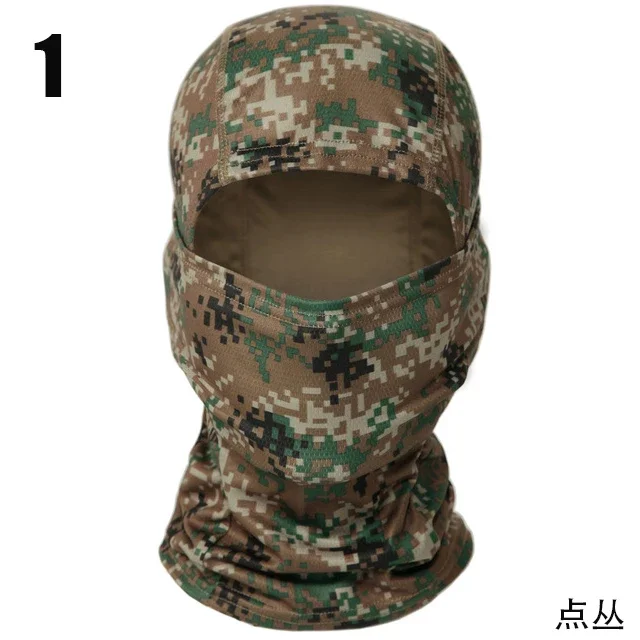 Balaclava kamuflase masker wajah penuh, sepeda Ski berburu penutup kepala syal topi Airsoft pria