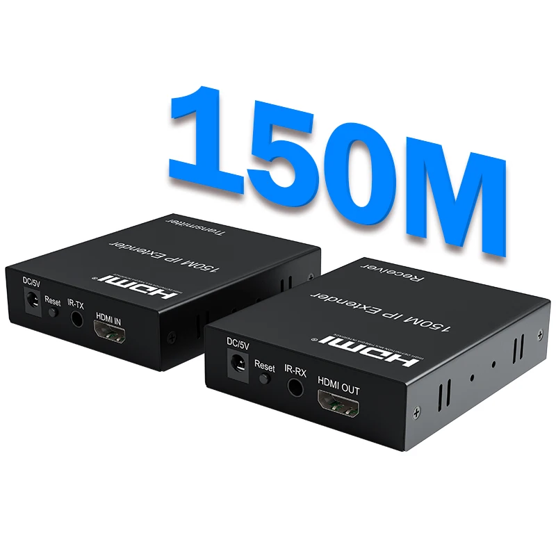 

150M HDMI IP Extender 492ft Over Cat5e/6 1080P 60Hz HDMI Ethernet Extender Support one-to-many Transmission via Ethernet Switch