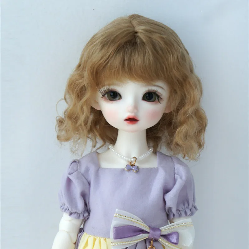 

Jusuns YOSD Hair JD693 6-7inch 16-18cm 1/6 Short Mini Wave Soft Mohair BJD Wig Lati Red Doll Accessories