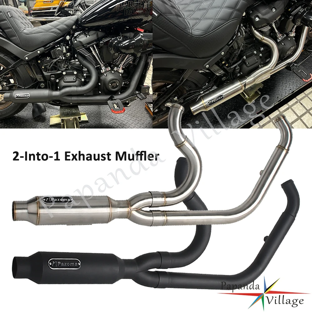 

Глушитель 2-в-1, система глушителя без шнуровки для Harley Softail Low Rider Standard Street Fat Bob Slim Deluxe 18-25