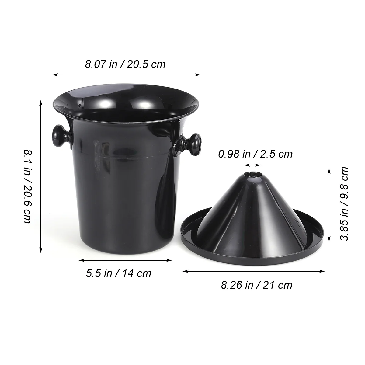 Wine Tasting Spittoon Black Wine Spittoon Wine Dump Bucket Plastic Round Double Ears Ice Bucket Wine Tasting Accessories