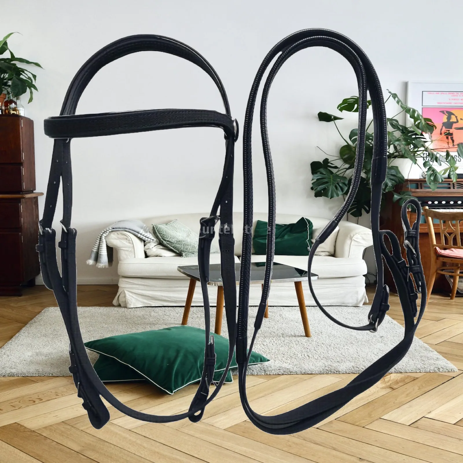 Horse Bridle with Reins Easy-to-Clean Horse Bridle Tack Sturdy Versatile for Equestrians, Horseback Riding, Stables