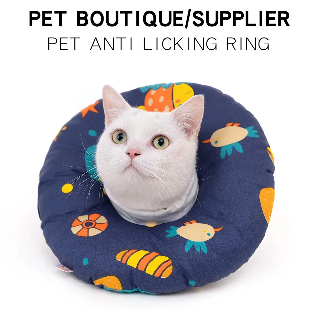 Adjustable Cat Recovery Collar Soft Cone for Cats Head Wound Healing Protective Cone After Surgery Elizabethan Collars Cat&D