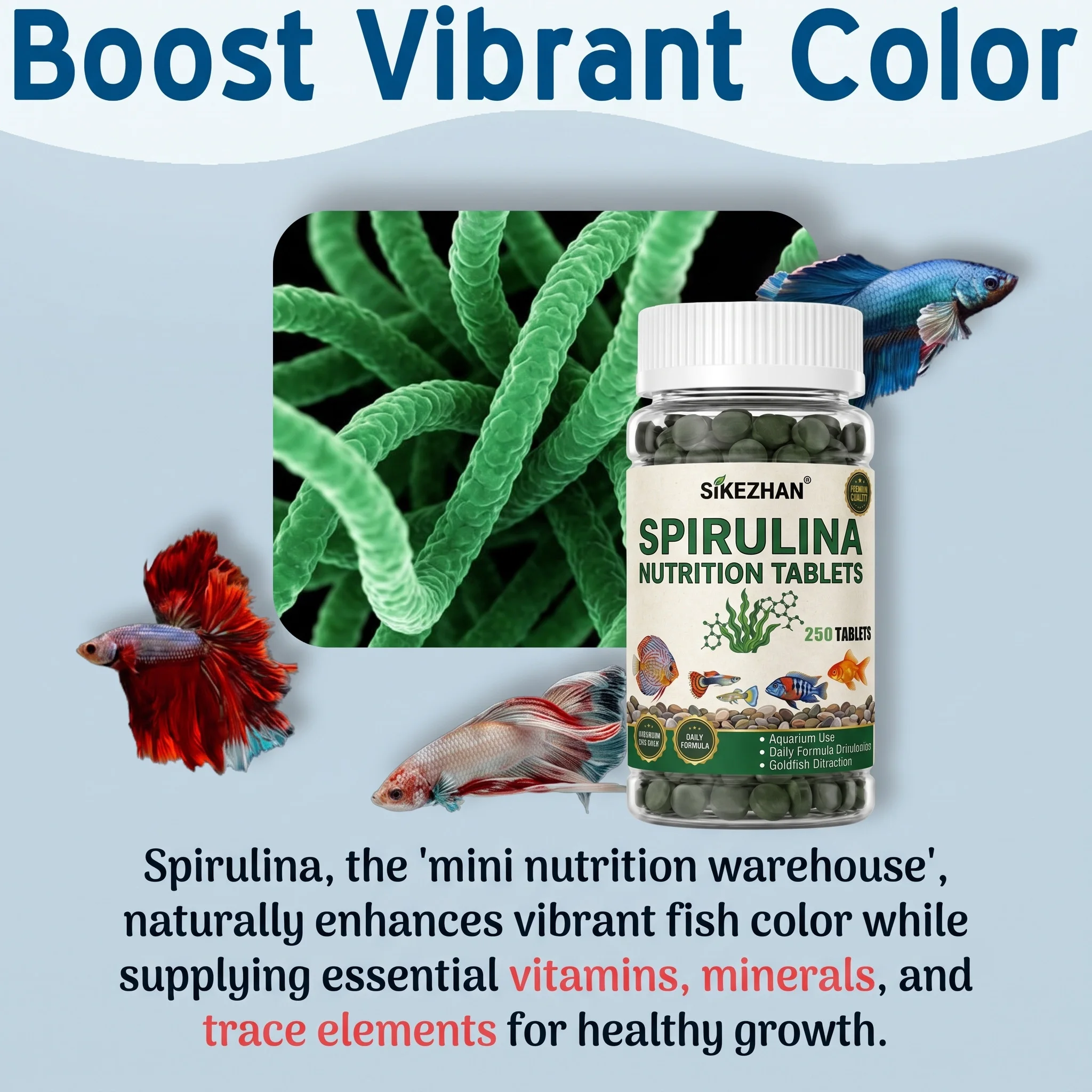 Premium Sinking Spirulina Wafe - огляд і ціна Aquarium Fish Vitamin