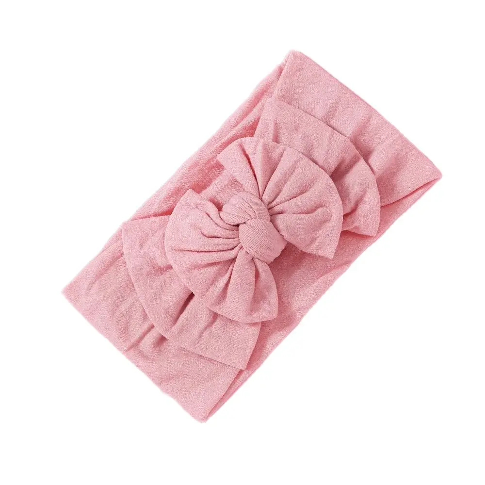 Stirnband Baby Mädchen Newbom feste Schleife Haar bänder weiches elastisches Nylon Kinder Kopf bedeckung Kinder Turban Baby Haarschmuck für Kleinkinder