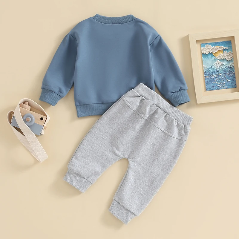 

Baby Boys Fall Outfits Classic Long Sleeve Autumn Tracksuit Letter Print Sweatshirt Trousers Set Toddler Spring Clothes