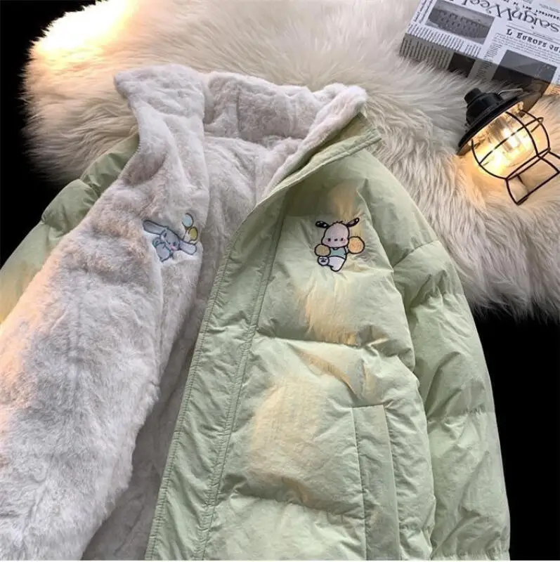 Hello Kitty doudoune réversible femmes Sanrio Anime Kawaii cannelle hiver épaissir chaud coton vêtements manteau étudiant en vrac
